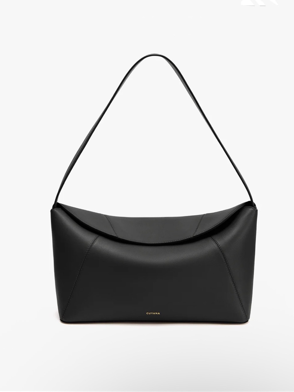 New Cuyana Black Leather Forma Shoulder Bag Purse
